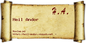 Heil Andor névjegykártya